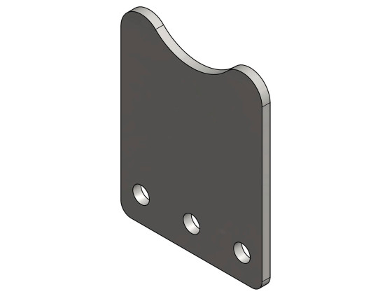 Konsolplade 140x180x8mm 3-hul 3xø16,5 rå