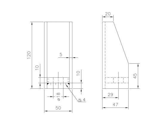 Konsol 120x50mm Volvo FL6-10, olie overflade