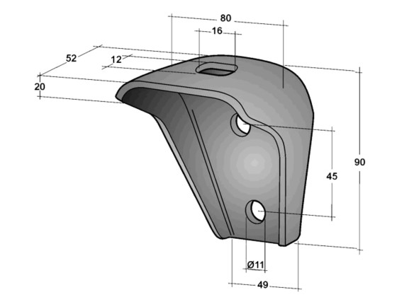 Konsol 80x90mm galv - 50 stk pr sæk