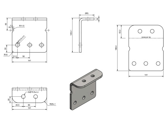 Standard fæste understykke FrameHigh Varmgalv.