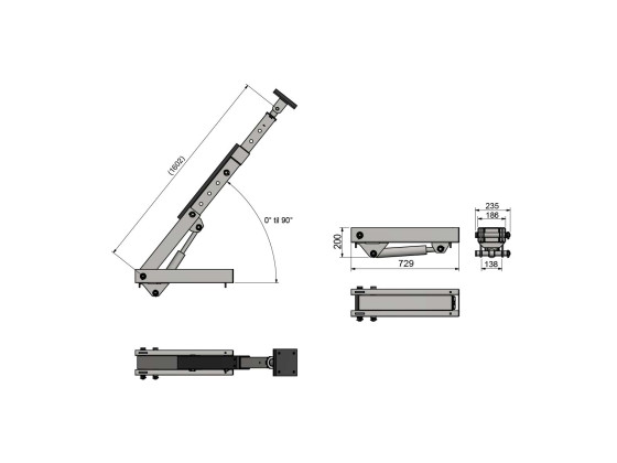 Hydraulisk - Bådstøtte. - Rustfrit teleskop.