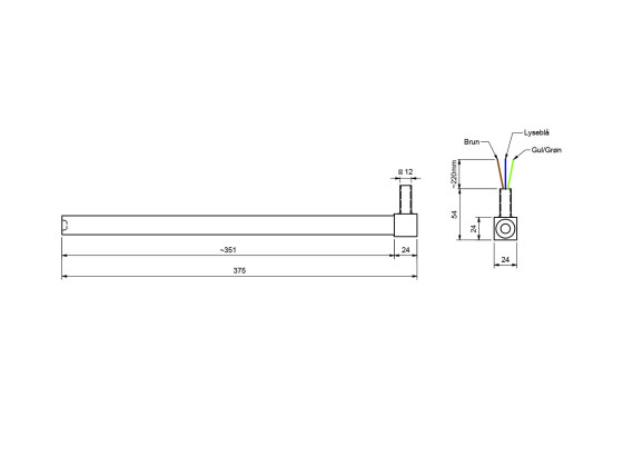 Varmelegeme Ø20 f/Bevogrip Truck model 20x350 mm/70W 24V