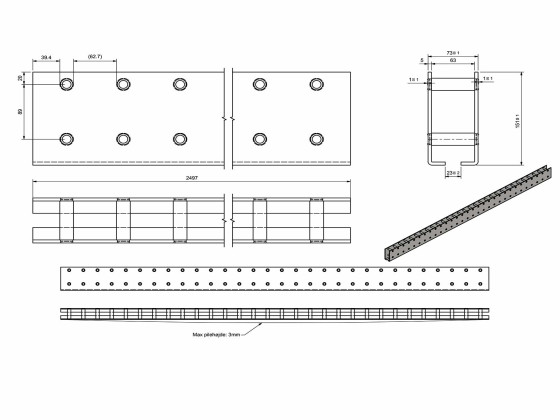 Stok- og surringskasse rå L:2497mm