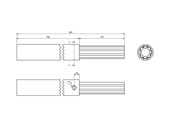 Alu.stakeforl.ø62/750 u/Bevola&nr-mærker