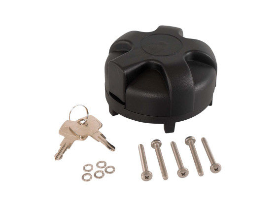 Tankdæksel med lås og tyverisikring spec - F/brændstof tanke lev.efter Sep.2009 - Dækslet fastmonteres på flangen