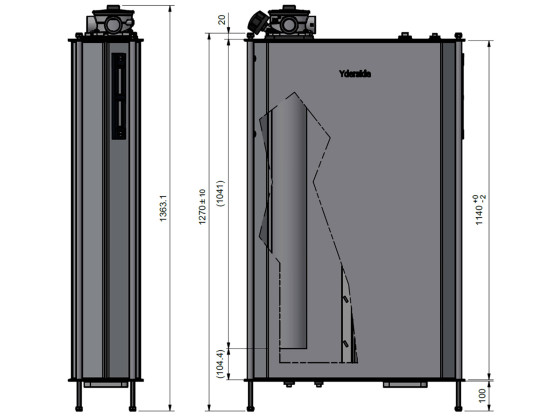 Hydrauliktank 165L, stål, bagkabine, m/GFL21 - Inkl. filter 572034