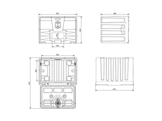 Værktøjskasse plast LxHxD: 650/460/480 - JBZ650-50033