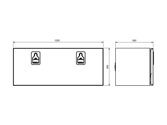 BevoBox RF værktøjskasse bundhængslet L1200xH500xD500