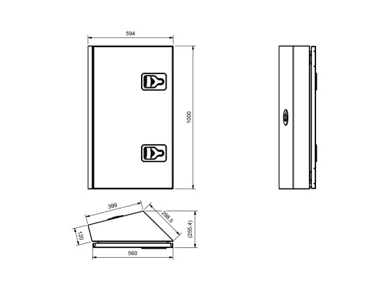 BevoBox RF t/bag førerhus H-side LHD:560/400x1000x300/120
