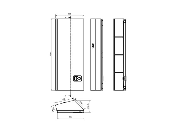 BevoBox Alu t/bag førerhus H-side LHD: 560/400x1500x300/120
