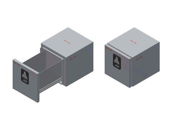 BevoBox alu LHD:400x400x470 m/skuffe til DAF XG