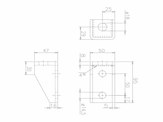 Konsol nedre flex 95x50 galv cc=50mm - Til type Scania R 02.05