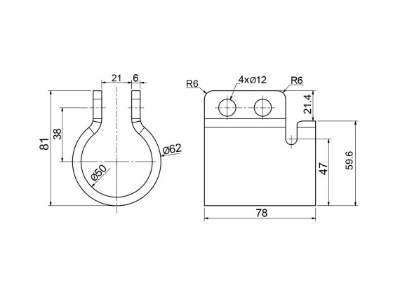 Konsol för skärmhållare, obeh. Ø48mm