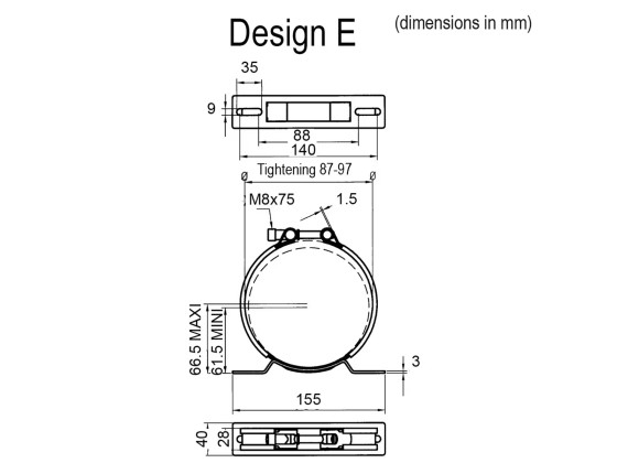 CLAMP DIA 87-97 TYPE E95