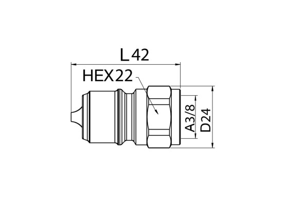Kobling 3/8" kobling Tema T-serie - Tema 3820