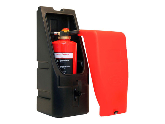 Ildsluk.kas f/6kg sort m/rød låge 680x260mm - JBTE68
