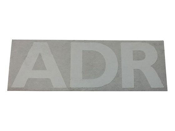 ADR kuffert, hvid sticker til kufferten
