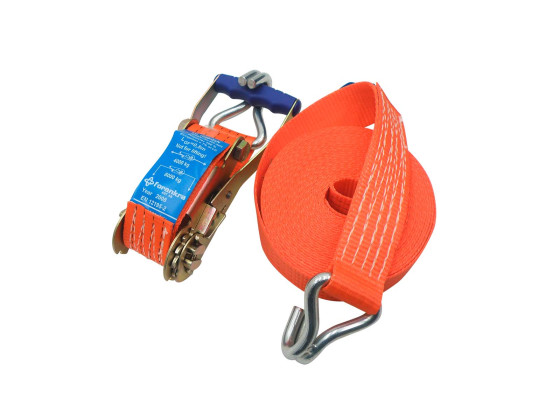 Båndstrammer m kroge 10 mtr - 70302 (0,5+9,5m, orange) - Brutto 4000 kg - LC1600 daN.