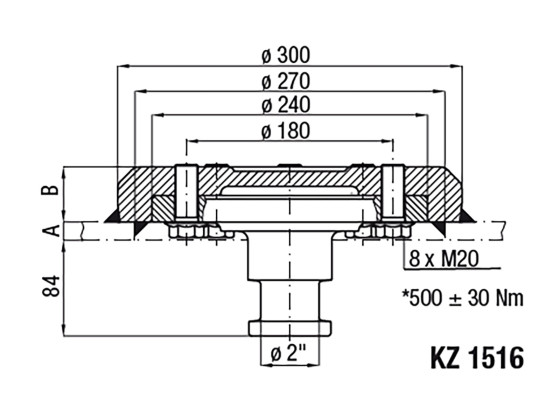 Kongetap/Kingpin 2" for 16 mm plade - KZ1516