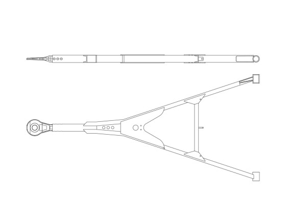 Dragstång fast 3000mm cc1050 mm  Briab - GZY 44 D-190 kN, Av 18t, 57,5 - Rockinger fast dragstång