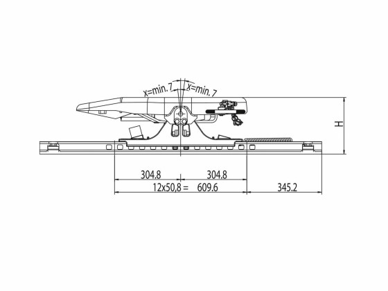 Skammel 2" luft stel  MB Actros 205mm - 'JSK PO E0 47 20 FC