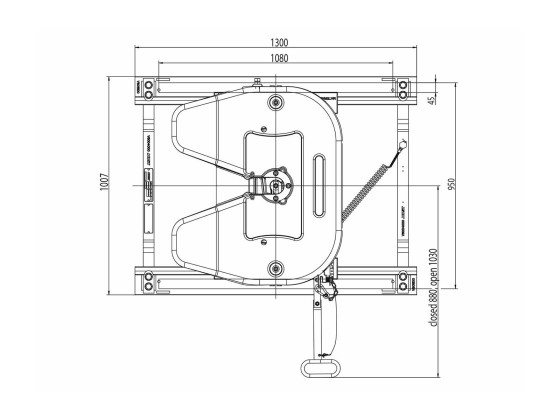 Skammel 2" luft stel  Iveco 205mm