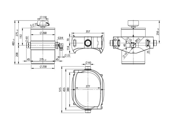 Penta vugge til undermont. sylinder 2200BC2210002