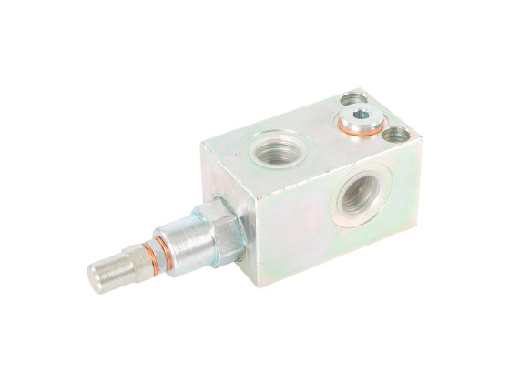 Overtryksventil i blok, pilotstyret, 1/2", 70 l/min, 300 bar