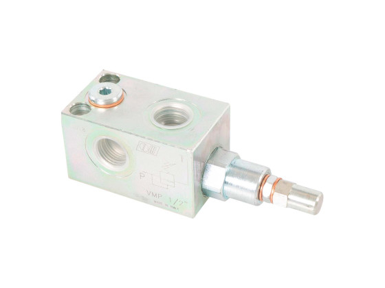 Overtryksventil i blok, pilotstyret, 3/4", 90 l/min, 300 bar