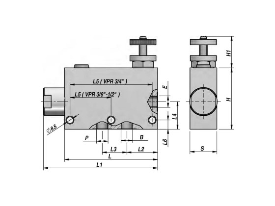 Prioritetsventiltrykkompenseret VPR3 3/4"