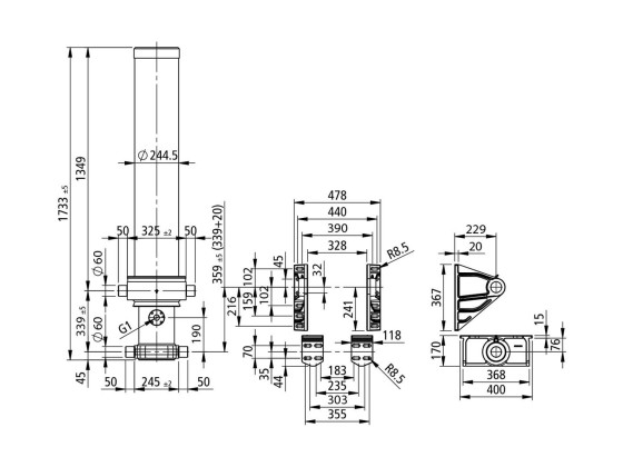 Penta Hydraulikk syl. Front HPFC6730 174 5 - 4C16001745002