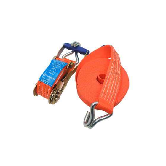 Båndstrammer m kroge 10 mtr - 70302 (0,5+9,5m, orange) - Brutto 4000 kg - LC1600 daN.