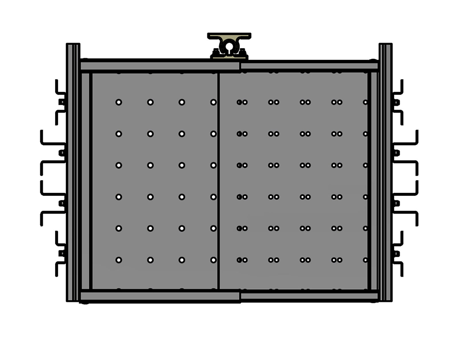 Fleksibel bakke, galvaniseret, til kasse L: 400-600 mm.