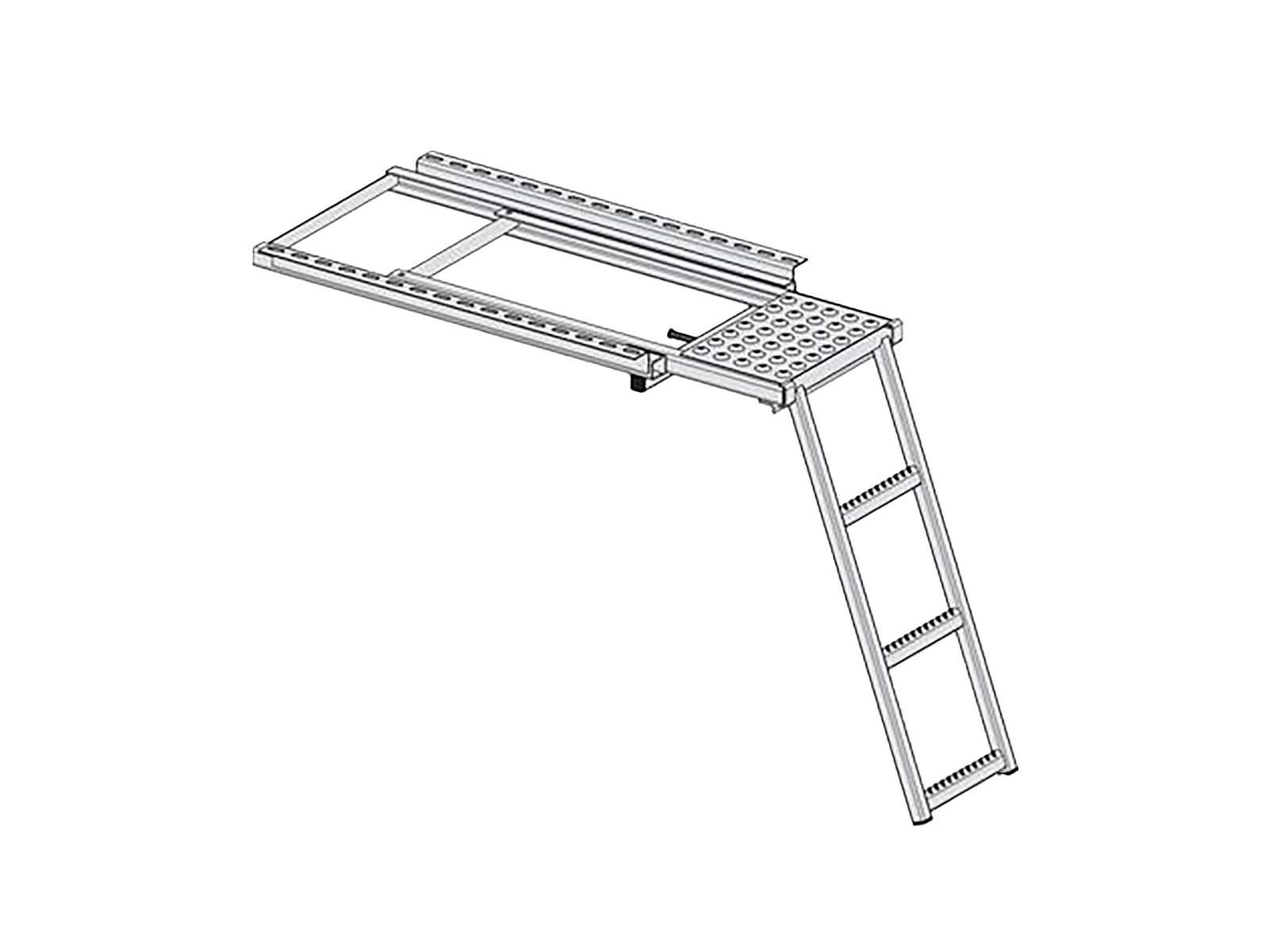 Stege m/utdrag och 3teg Zinkgalvad