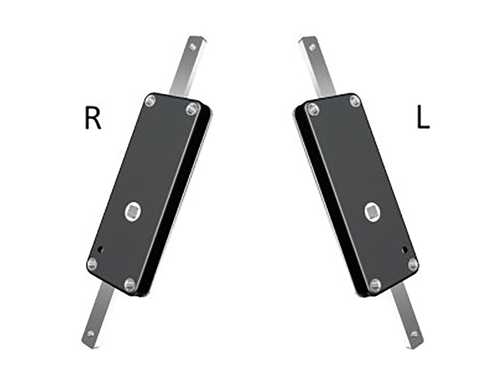 Lås 2 punkt, i lukket sortlarkeret kasse - 210x80x21mm, 40mm vandring