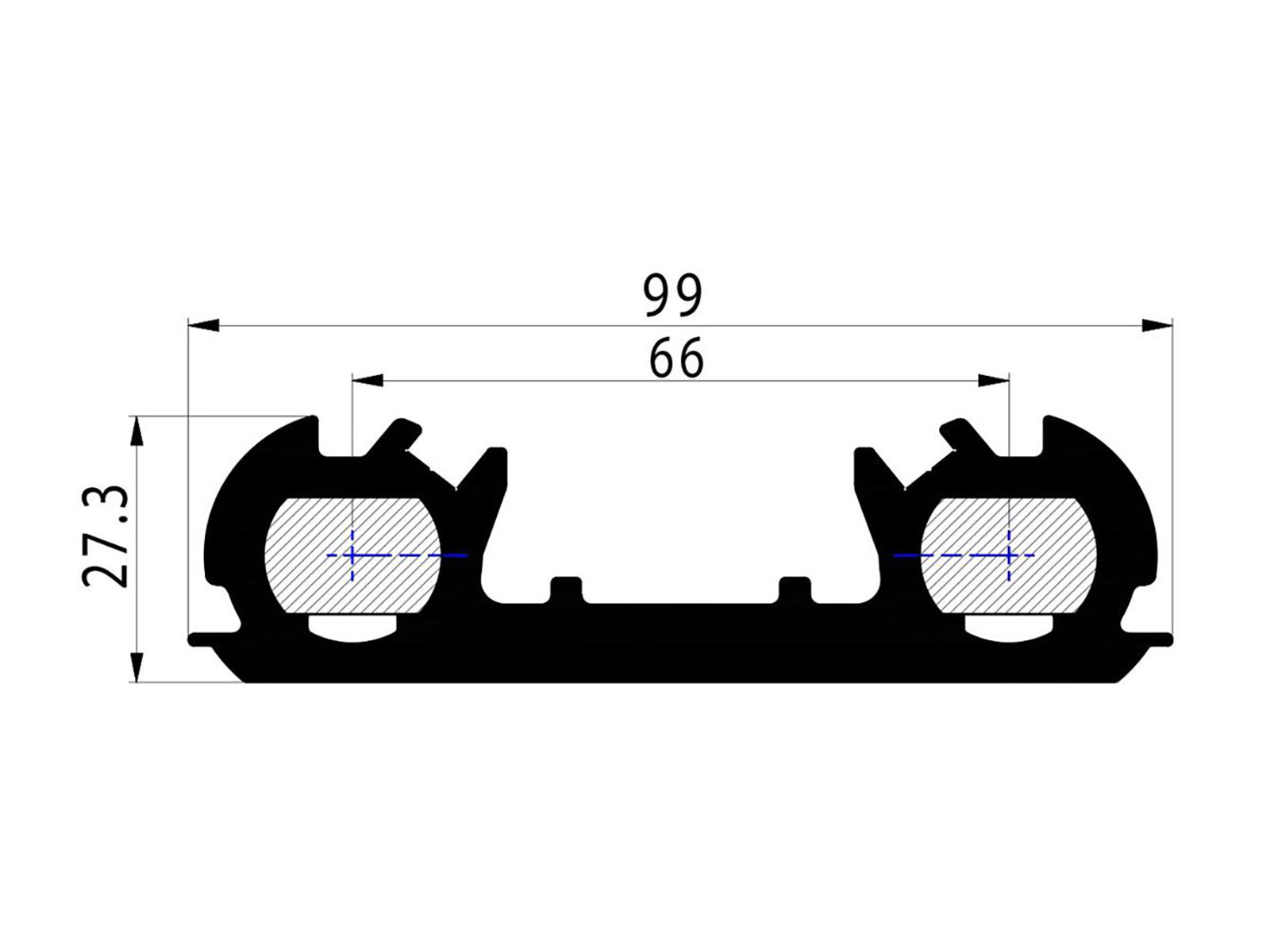 Hængsel led alu elokseret 95mm dobbel