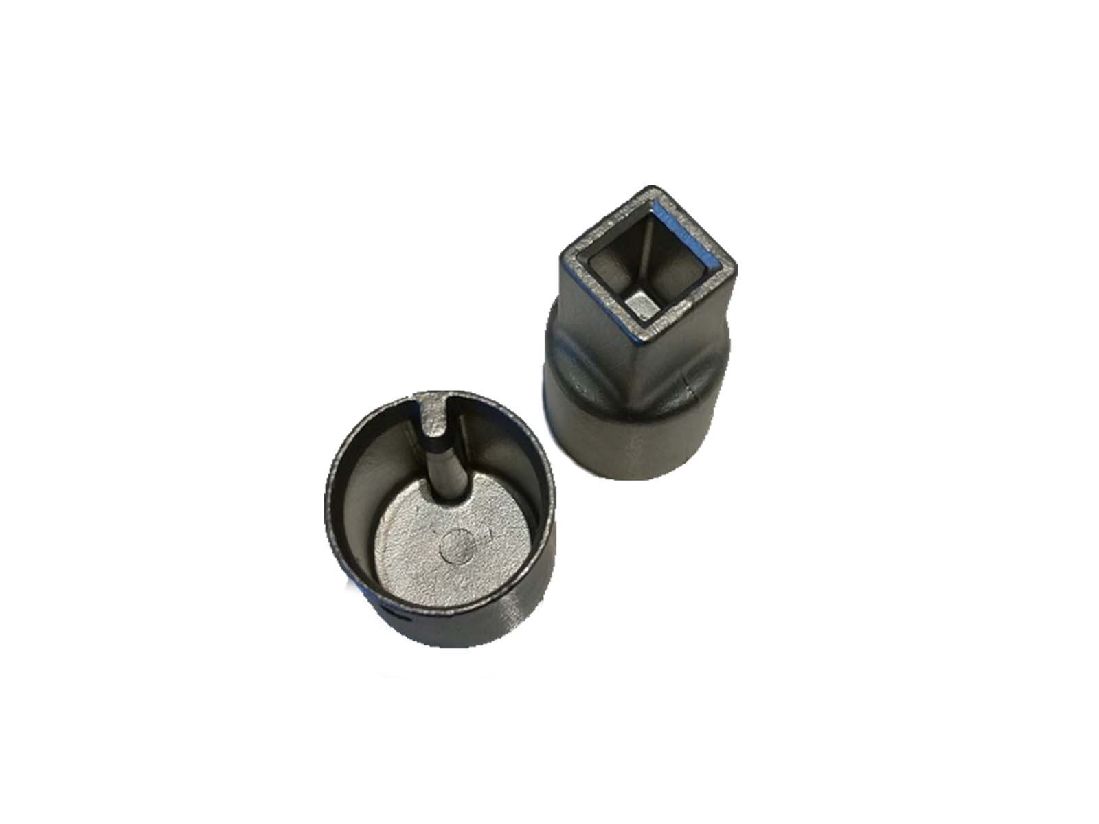 Bundstykke Ø27 for opstrammerrør, rustfri - Ø27 x L:60mm m.indvendig firkant