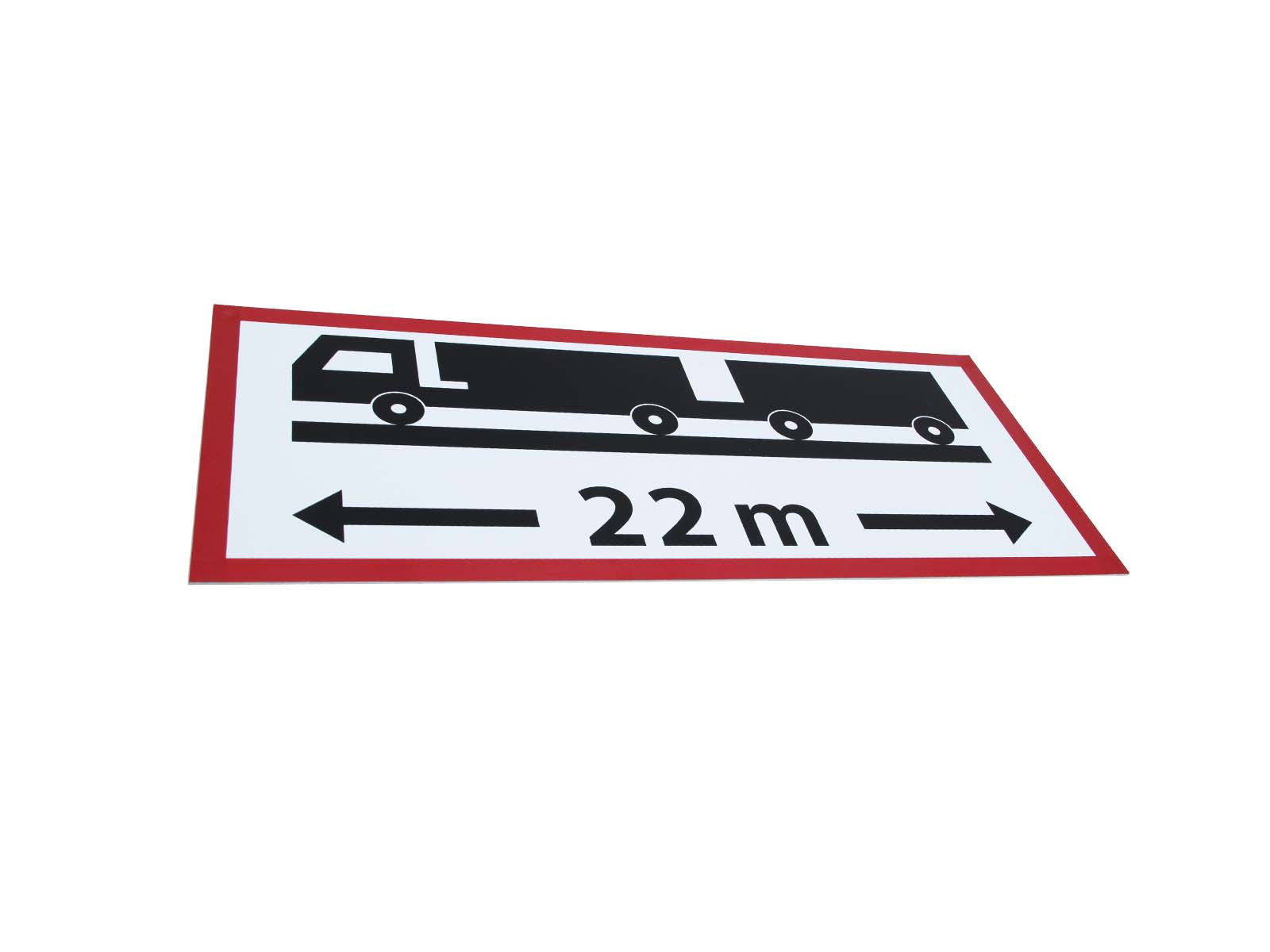 Refleks, 22m skilt, for modulvogntog - 1000x500x2mm, med mulighed for at ændre - længden, pakke med talstickers 440398