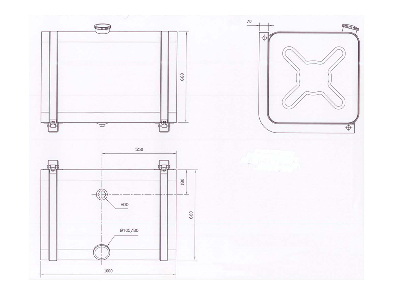 Tank rustfri 400L 1000x650x650