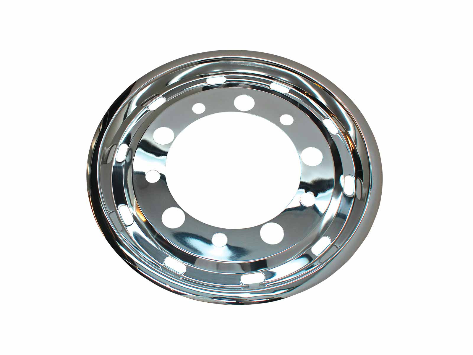 Forkapsel 22,5" rustfri D=37mm - Super single - Indv.Ø281mm, PCD Ø335mm - Inset = 37mm - Offset = 120mm - Hul mønster, 5 store og 5 små huller