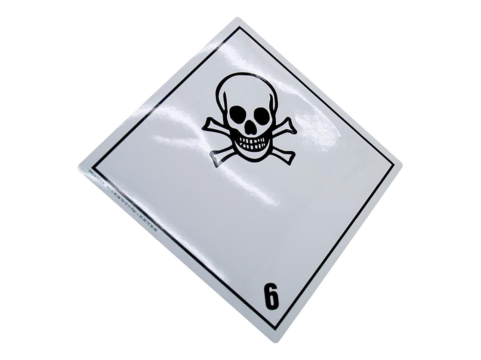 Giftig - Fareklassenr. 6.1 - 250x250 mm selvklæbende