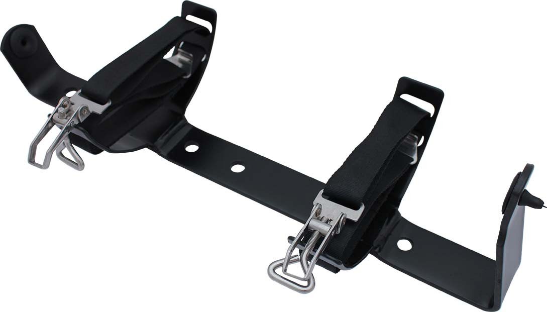 Ildslukkerbeslag for 6 kg pulverslukker - Pulverlakeret sort, RAL9005 - Incl. 2 stk stropper