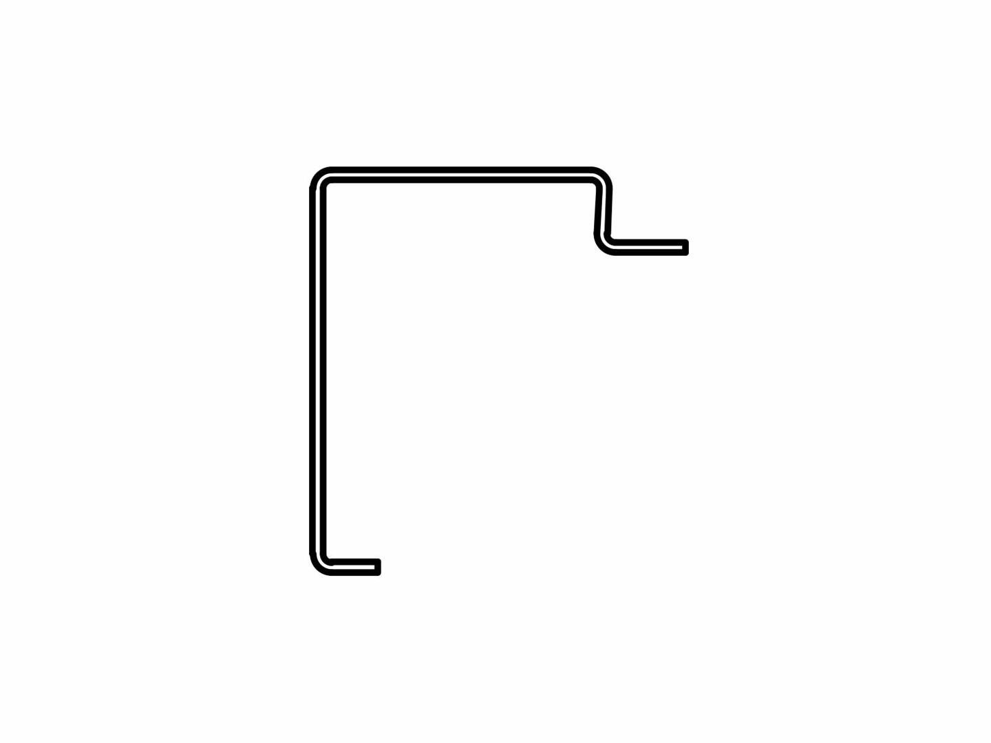 Kantprofil 2,55m 4/28mm H155mm Rå