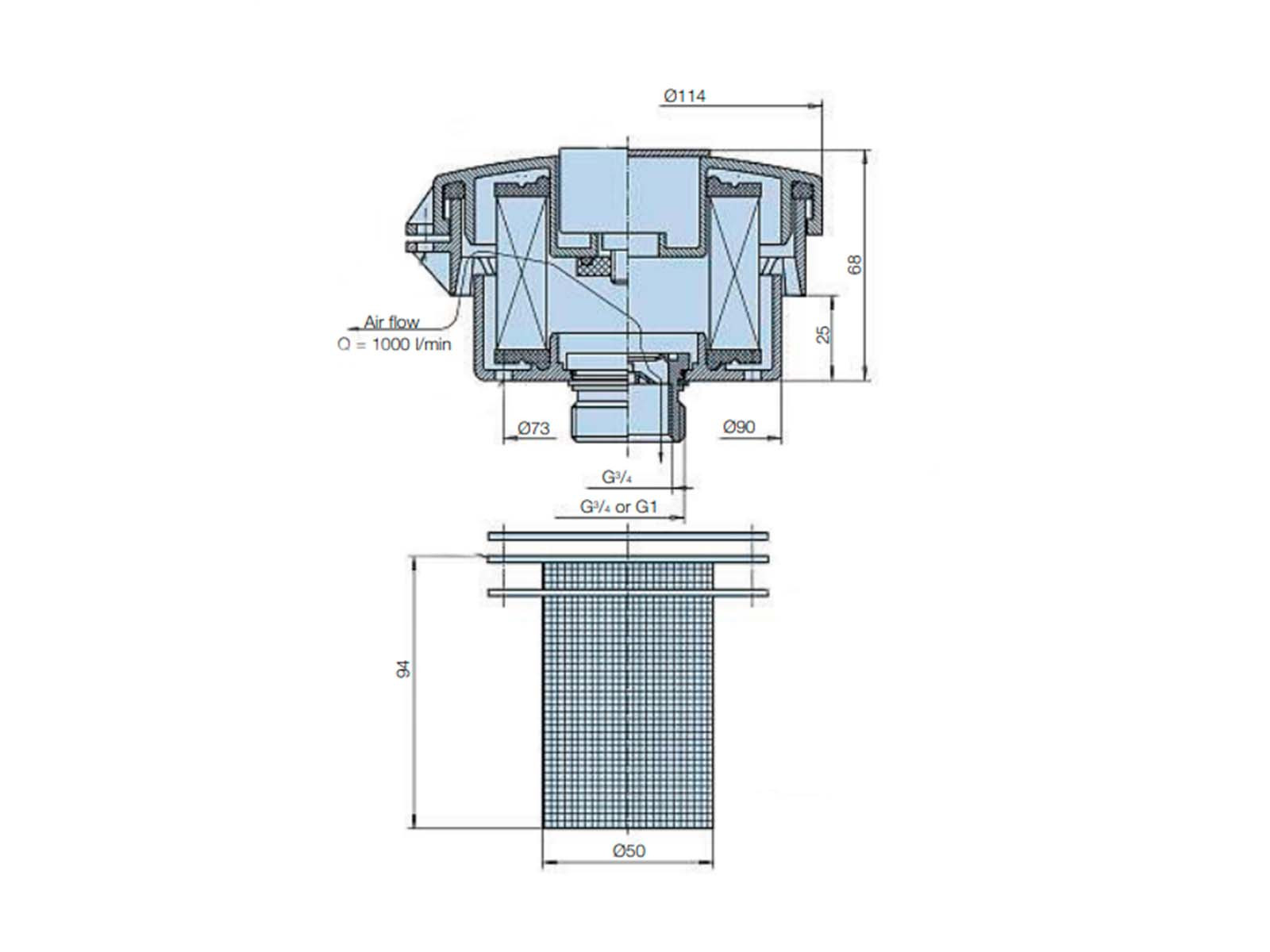 Påfyldnings dæksel incl. luftfilter