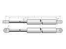 Pommier gasfjeder 250N - L: 475 mm  - Øjer med Ø6 mm hul