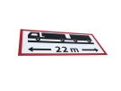 Refleks, 22m skilt, for modulvogntog - 1000x500x2mm, med mulighed for at ændre - længden, pakke med talstickers 440398