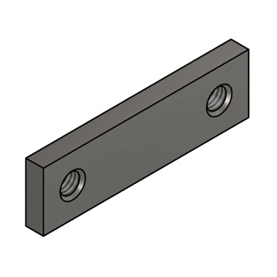 Gevindplade 70x20mm cc50mm M8x2 rustfri - Gevindbrik