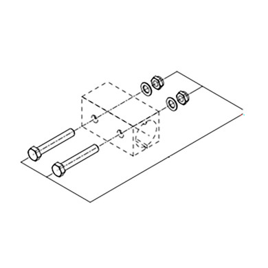 Boltsæt (2 stk) for GZU trækstang - Indeholder 2 bolte og møtr.       - Y255000220
