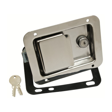 Smæklås med nøgle og pakning rustfri 140x108mm nøgle CH501