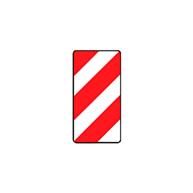 Sidomarkeringsreflex 564x282mm röd/vit Vänster - 50.397.00